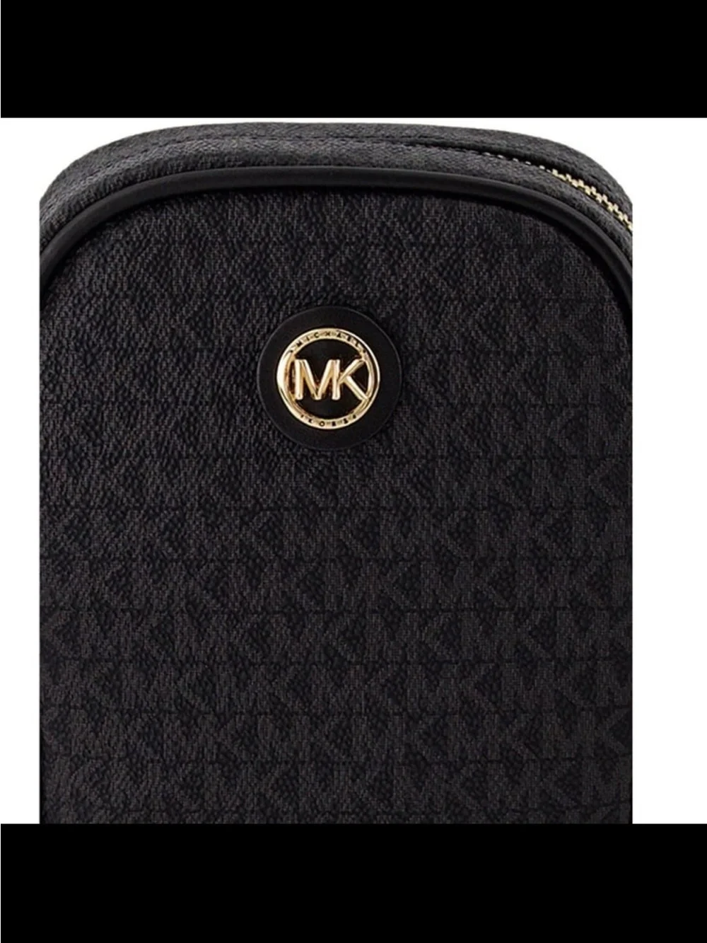 NWT Michael Kors women’s logo belt bag black gold size S/M